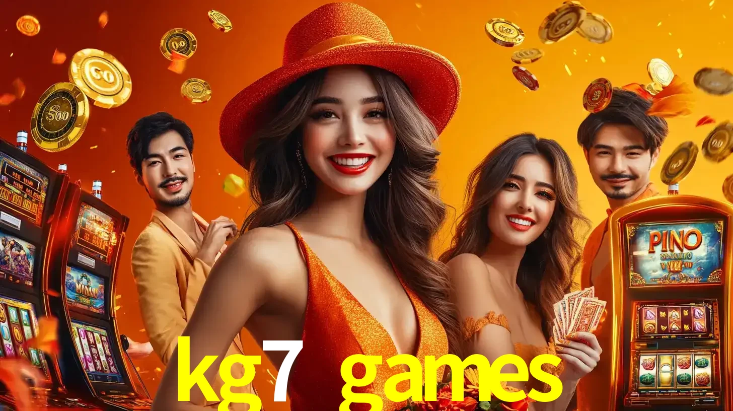 Grupo de amigos asiáticos sorrindo e se divertindo com máquinas de caça-níqueis em um ambiente festivo, celebrando suas vitórias nos jogos de cassino do kg7 games.